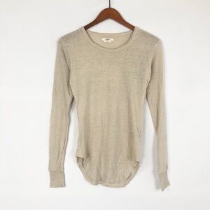 Isabel Etoile Marant Grifin Linen Long Sleeve Shirt Tan Size‎ XS